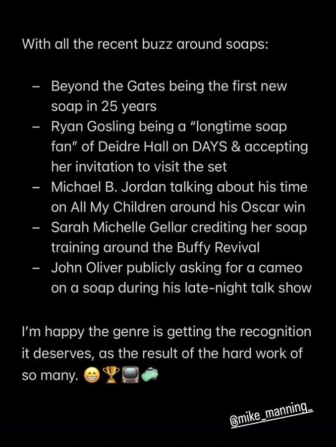 SOM ARTICLE: "They said soap operas were dead. The numbers just proved everyone wrong."